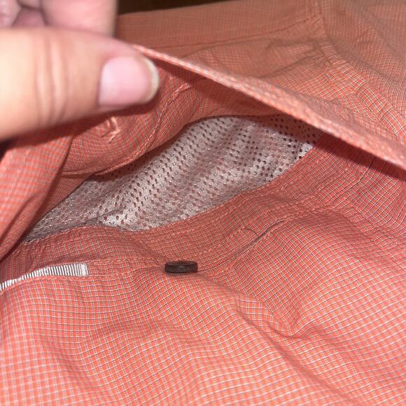 Patagonia Shirt Mens XL Orange Plaid Check Island Hopper Vent Fish Performance - Picture 4 of 6